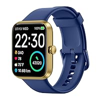 Smart Watch, Fitness Tracker with 5ATM Swimming Waterproof, Health Monitor for Heart Rate, Blood Oxygen, Sleep, 1.7'' Touch Screen Bluetooth Smartwatch Fitness Watch for Android-iPhone iOS, V7