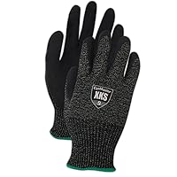 CutMaster XKS500 Yarn Glove, Nitrile Palm Coating, Knit Wrist Cuff, Size 9 (One Dozen)
