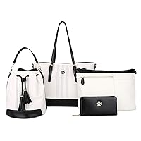 NICOLE & DORIS Women's 4-Piece Handbag, Tote Bag, Shoulder Bag, Wallet, Crossbody Handbag, Small Storage, Multi-functional, Large Capacity, Business Commute, PU