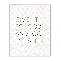 Stupell Industries Give it to God and Sleep Faith Based Bedroom Quote, Designed by LUX + Me Designs Art, 10 x 15, Wall Plaque