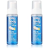 Lottabody Coconut Oil and Shea Wrap Me Foaming Curl Mousse, Creates Soft Wraps, Hair Mousse for Curly Hair, Defines Curls, Anti Frizz, 7 Fl Oz (Pack of 2)