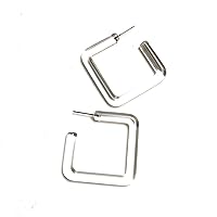 Clear Lucite Square Quad Hoop Earrings | Acrylic Square Hoops