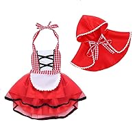 IBTOM CASTLE Newborn Baby Girls Little Red Riding Hood Halloween Costumes Cosplay Outfit Cloak Fairy Tale Fancy Dress Up Gown