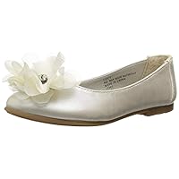 Little Girls Flat Flower Dress Shoe