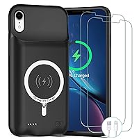 Battery Case for iPhone XR , Newest 10000mAh Rechargeable Portable Charging Case with Wireless Charging Compatible for iPhone XR (6.1 inch) with Carplay Extended Battery Pack Charger Case (Black)