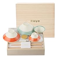 Hogdseirrs Floyd FG01-00101 Mt. Fuji Rice Bowl, Boar Mouth, Chopsticks Rest, Pair Set, Paulownia Box, Tableware Set, Gift Set, Made in Japan