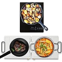 Electric Single Induction Cooktop Burner 1200W and Double Electric Induction Cooktop Burners 1800W Foldable