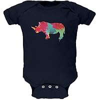 Splatter Rhino Navy Soft Baby One Piece