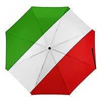 Italy Flag Travel Three-fold Umbrella Manual Automatic Compact Umbrella UV Protection for Sun Rain