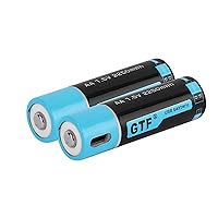 AAA High Performance Alkaline Battery1.5V USB Aa Lithium Ion Battery 2550Mwh 1500Mah 100% Capacity Lithium Polymer USB Rechargeable Lithium USB Battery 2Pc