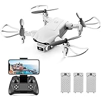 4DV9 Mini Drone with 1080P HD Camera for Kids FPV Live Video RC Quadcopter Helicopter for Adults beginners Toys Gifts,Altitude Hold, Waypoints Functions,One Key Start,3D Flips,3 Batteries,Gray