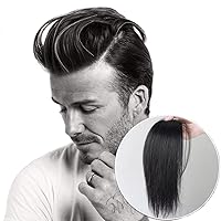 Human Hair Extensions Two Clips in Quiff Backwards Hairpieces for Men 12.6