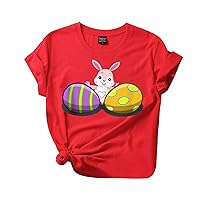 Ruffle Sleeve Tops for Women T-Shirt for Women Crewneck Easter PrintingDailyLoose Blouses Tops Short T Shirt
