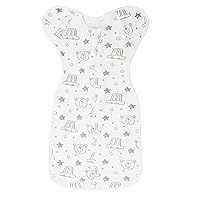 Baby Transition Swaddle Sack, Baby Swaddle Arms Up Transition Bag,Snug fit Calms Startle Reflex, 2-Way Zipper Cars & Bears (0-3 Month)