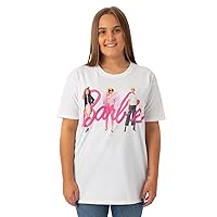 Barbie Womens Short Sleeve T-Shirt | Ladies Dolls with Classic Pink Logo White Graphic Tee | Retro Fashion for Her