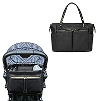 MOMINSIDE Small Diaper Bag Tote, Stroller Organizer With Insulated Cup Holders, Mini Diaper Bag Purse, Leather Crossbody Diaper Bag, Travel Baby Bag for Women, Diaper Clutch Diaper Bag Organizers