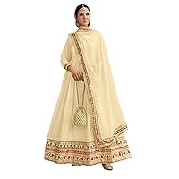 Georgette Long Muslim Party Sequin & Multi color Border Anarkali Dress 3750