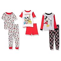 Disney 6-Piece Snug-fit Cotton Pajama Set, Soft & Cute for Kids