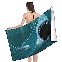 Shark Bath Towel Beach Towel Microfiber Bath Towels Large Quick Dry Towel for Spa Sauna Gym Beach Pool