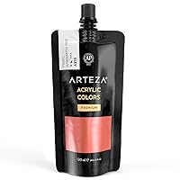 ARTEZA Metallic Acrylic Paint, Pearl Amaranth Red A215, 120 ml Pouch, Highly Pigmented & Fade-Resistant, Non-Toxic, for Artists & Hobby Painters