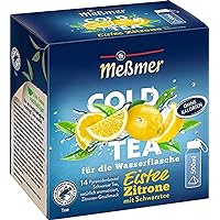 Meßmer Cold Tea Iced Tea Lemon | For Water Bottle | No Sugar | No Calories | Alternative to Sugary Drinks such as Lemonade or Juice | 14 Pyramid Bags