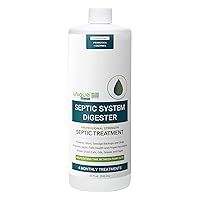 Septic System Digester - 4 Monthly Treatments - Helps Prevent Sewage Back-Ups, Clogs, Odors - For Household Use (32 oz.)