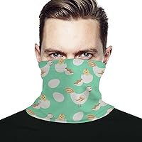 Chicken and Eggs Unisex Face Mask Breathable Neck Gaiter Face Covers with Drawstring Seamless Bandanas Scarf