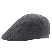 Folmywy Men's Flat Newsboy Cap Cotton Vintage Blend Classic Beret Ivy Gatsby Driving Irish Fitted Cap Fit Cabbie Golf Hunting Driving Winter