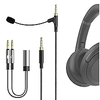 GEEKRIA Boom Mic Headphones Cable Compatible with Sony WH-ULT900N WH-1000XM5 WH-1000XM4 WH-XB920N, 3.5mm Jack Nylon Braided Replacement Cord with Boom Microphone for Gaming & Meeting (5.6ft)