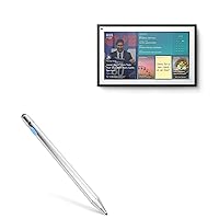 BoxWave Stylus Pen Compatible with Amazon Echo Show 15 - AccuPoint Active Stylus, Electronic Stylus with Ultra Fine Tip for Amazon Echo Show 15 - Metallic Silver
