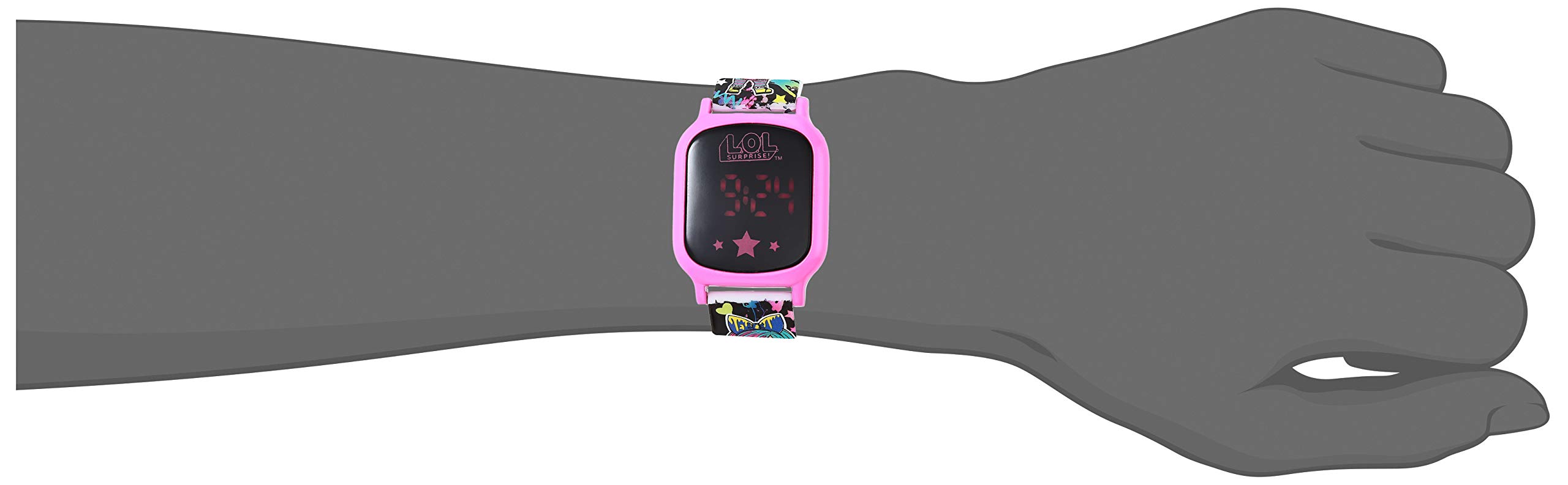 L.O.L. Surprise Kids' Touch LED Digital Watch, with Character Details on Watch Band Model: LOL4338AZ