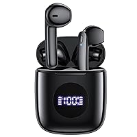 CAPOXO Wireless Earbuds Bluetooth 5.3 Headphones 60Hrs Battery Life with Wireless Charging Case LED Power Display Deep Bass Ear Buds Waterproof Earphones Microphone Stereo Headset for TV Phone Laptop