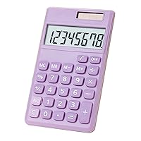 Basic Calculator, Desktop Cute Pocket Size Mini Calculators for School, Office, Home (Purple)