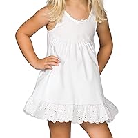 Proudly Made In The USA- I.C. Collections Little Girls White Slip Above the Knee Small