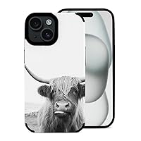 Scottish Highland Cow Soft Case Anti-Scratch Case Fiber Skin Upgraded Version Compatible with iPhone 15