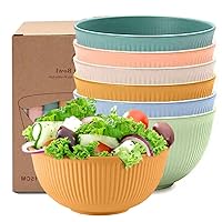 (Set of 6 Unbreakable Cereal Bowls 24 OZ Microwave and Dishwasher Safe BPA Free E-Co Friendly Wheat Straw Fiber Lightweight Bowl (Tableware)