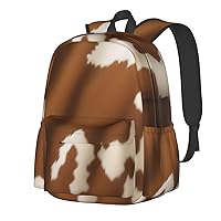 Cow Cloth Backpack Print Shoulder Canvas Bag Travel Large Capacity Casual Daypack With Side Pockets