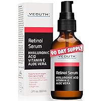YEOUTH Retinol Serum for Face with Hyaluronic Acid Face Serum for Women, Retinol for Acne-Prone Skin & Wrinkles, Hydrating Serum, Retinol for Face 2oz