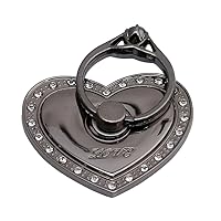 Metal Heart-Shaped Phone Ring Stand Holder 360 Degree Rotation Phone Finger Grip Kickstand for Universal Mobile Cell Phone Black Fashion in Practical