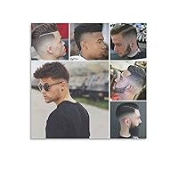 Barbershop Salon Men's Hair Guide Poster Funky Cool Hair Wall Art Canvas Art Poster and Wall Art Picture Print Modern Family Bedroom Decor 12x12inch(30x30cm) Unframe-Style