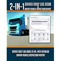 2 in1 Driver Daily Log Book And Driver Vehicle Inspection Report To Record Every Details For Trips,8,5