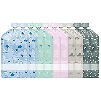 Reusable Baby Food Pouches for Toddlers | BPA Free Plastic, Food Safe, Freezer Safe | Refillable for Applesauce Yogurt & Puree Squeeze Pouch | 10 pack | 5oz | Assorted