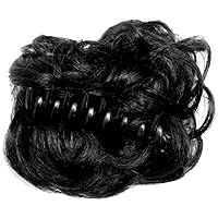 QUIFF Small Hair Bun Clutcher (Black) For Women and Girls || Artificial Bun Juda with Clutcher || Hairstyling Tool and Accessory (Black, Pack of 1)