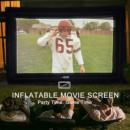 VIVOHOME 16 Feet Indoor and Outdoor Inflatable Blow up Mega Movie Projector Screen with Triangle Base and Carry Bag for Front and Rear Projection