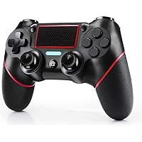 VidPPluing Wireless Controller for PS4/Pro/Slim Consoles, Game Remote Controller with 6-Axis Motion Sensor/Audio Function/Charging Cable-Red