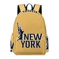 New York Statue of Liberty Simple Casual Backpack Adjustable Travel Hiking Laptop Bag Daypack for Work Travel
