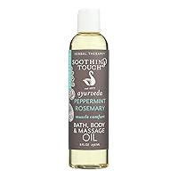 Soothing Touch Peppermint, Rosemary Bath, Body & Massage Oil, 8 Ounce