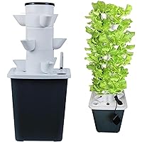 Garden Hydroponic Growing System 15/20/25/30 Pods Hydroponics Tower Aeroponics Grow Kit Aquaponics Planting System with Hydrating Pump, Adapter, Net Pots, Timer for Herbs, Fruits and Vegetables