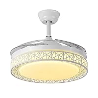 Fan Lights Modern Farmhouse Ceiling Fans with Light Mute LED Dimmable Fans Chandelier W/Remote Control Retractable Blades Ceiling Fans for Bedroom Living Room Hotel Restaurant Ceiling Fans ( Color : W