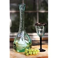 KALALOU CRL1230X White Wine Glass Decanter with Ice Pocket, One Size, Green